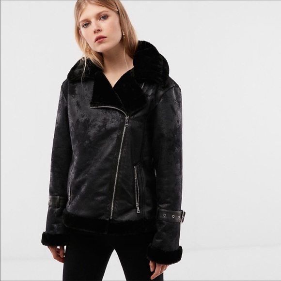 Express Jackets & Blazers - Express Faux Fur Jacket Coat Size Medium